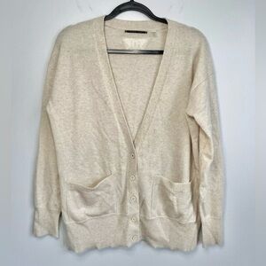 Brazeau Tricot Size 3 • Cream Cashmere Open Cardigan Sweater.